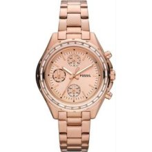 Women's Chronograph Rose Gold Tone Stainless Steel Case and Bracelet