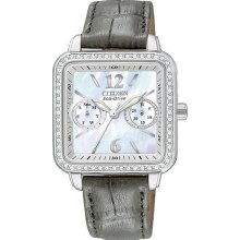 Women's Eco-Drive Silhouette Mother Of Pearl Dial Swarovski Crystal Be