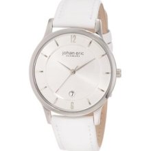 Women's JE2001-04-001 Hobro Silver Dial White Leather