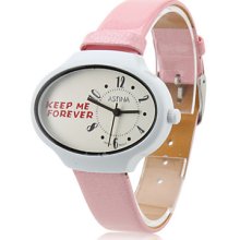 Women's PU Analog Quartz Wrist Watch 2443 (Pink)