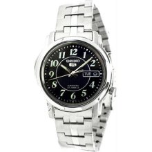 Women's Stainless Steel Case and Bracelet Black Dial Day and Date Disp