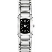 Women's Stainless Steel Diamond Black Dial Dress