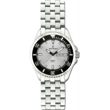 Women's Stainless Steel Quartz Silver Dial Dive Watch