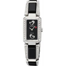 Women's Tressia Solar Black Ceramic and Stainless Steel Bracelet Swaro