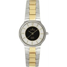 Women's Two Tone Seville Dress Watch Black Dial