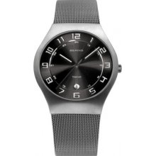 11937-077 Bering Time Mens Grey Mesh Watch