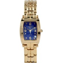 1964DMG Krug Baumen Tuxedo Gold 4 Diamond Blue Dial Gold Strap