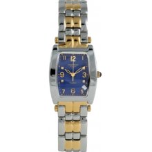 1964DMT Krug Baumen Tuxedo Two Tone 4 Diamond Blue Dial Steel-Two Tone...