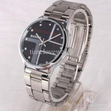 1pcs Style Stainless Quartz Fashion Watch For Men Crystal Index Line