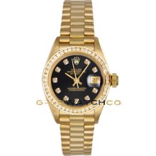 69178 President 18K Yellow Gold Black Diamond Dial & Bezel