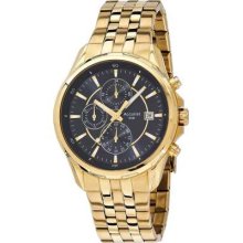 Accurist Men's Black Dial, Gold Plate, Date Display, Chronograph MB933B Watch