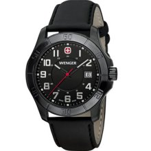 Alpine Men's Watch with Black Dial and Black Bezel from WengerÂ®