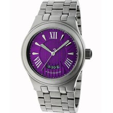 Android Men's Purple Spiral Stainless Steel Automatic Watch
