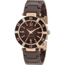 Anne Klein Women's 10-9416RGBN Brown Ceramic Quartz Watch with Br ...