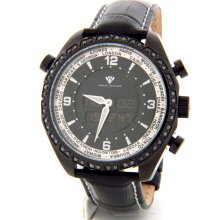 Aqua Master W326BLIP 1.50ct World Ana-Digi Black Diamond Men's Watch