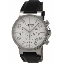 Asprey of London Watches Men's No. 8 White Dial Black Leather Black Le