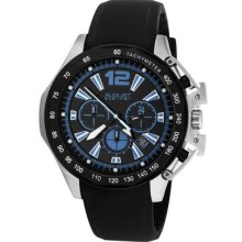 August Steiner As8003bu Chronograph Gmt Rubber Strap Mens Watch