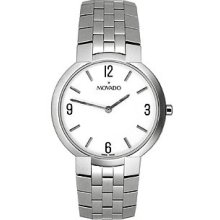 Authentic Men's Movado Faceto White Dial Stainless Steel Watch 0605565