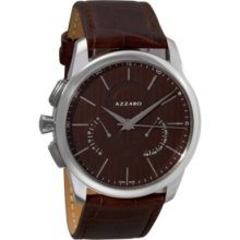 Azzaro Men s Legend Swiss Made Quartz Retrograde Leather Strap Watch B