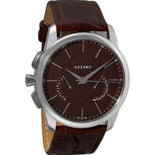 Azzaro Men's 'Legend Chrono' Havana Leather Strap Retrograde Watch