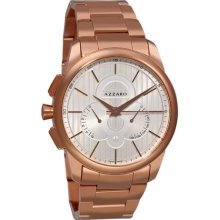 Azzaro Watches Men's Legend Silver Chronograph Dial Rose Gold Tone Sta