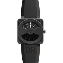 Bell and Ross Compass Black Dial and Black Rubber Strap Mens Watc ...