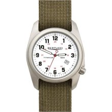 Bertucci A-2T Men's Watch - Titanium - Olive Nylon Strap - White ...