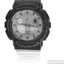 Black and White Custom CZ Casio G-Shock GA-100