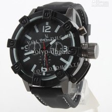 Brand New Men's Silicone Analog Quartz Wrist Watch (black) V6 Fashio