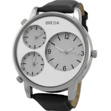 Breda Mens 1627-silver Mitchell Multi Time Zone Watch