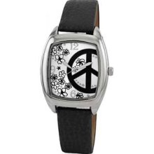 Breda Women's 'Savannah' Peace Sign and Flower Dial