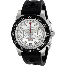 Breitling Skyracer Raven Silver Dial Chronograph Black Rubber Men ...