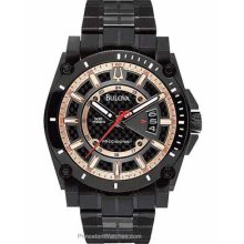 Bulova Champlain Precisionist Black Steel and Rose Tone 98B143