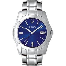 Bulova Men's Blue Dial Stainless Steel 96G47