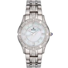 Bulova Silver Ladies' Crystal Watch