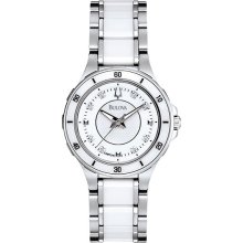 Bulova White Ceramic Diamond Women's Watch 98P124