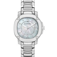 Burberry The Britain Mother-of-Pearl Bracelet Watch, 38mm Silver