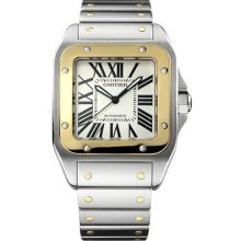 Cartier Men's Santos 100 White Dial Watch W200728G