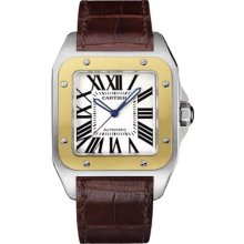 Cartier Men's Santos 100 Silver Dial Watch W20072X7