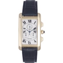 Cartier Tank Americaine (or American) Men's 18k Yellow Gold Chronograp