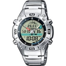 Casio Amw-702D-7Avef Men's Analog And Digital Quartz Multifunction Watch With Steel Bracelet