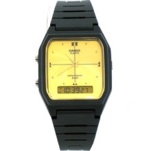 Casio Aw-48he Aw-48he-9a Classic Gold Dial Dual Time 50m Watch