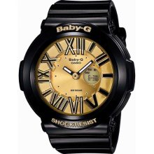 Casio BGA160-1B Women's Baby-G Analog & Digital Gold Tone Dial Shock R