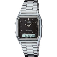 Casio Men's Analog/Digital Watch, Silvertone Bracelet