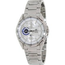 Casio Men's Edifice EF336D-7AV Silver Stainless-Steel Quartz Watch with Silver Dial