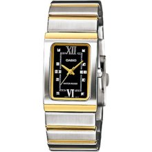 Casio Women's Core LTP1356SG-1A Two-Tone Stainless-Steel Quartz Watch with Black Dial