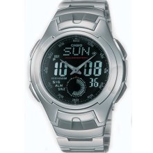 Casio World Time Stainless Steel Sports Watch AQ-160WD-1B AQ160WD