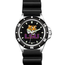 Challenger Louisiana State Watch with Black Rubber Bracelet