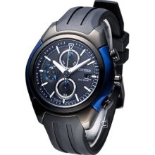 Citizen Eco-drive Chronograph Watch Black Blue Ca0288-02e