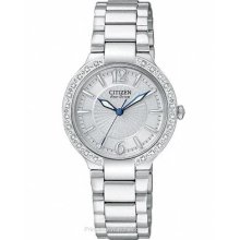 Citizen Eco-Drive Ladies Diamond Firenza Dress Watch Gray EP5970-57A